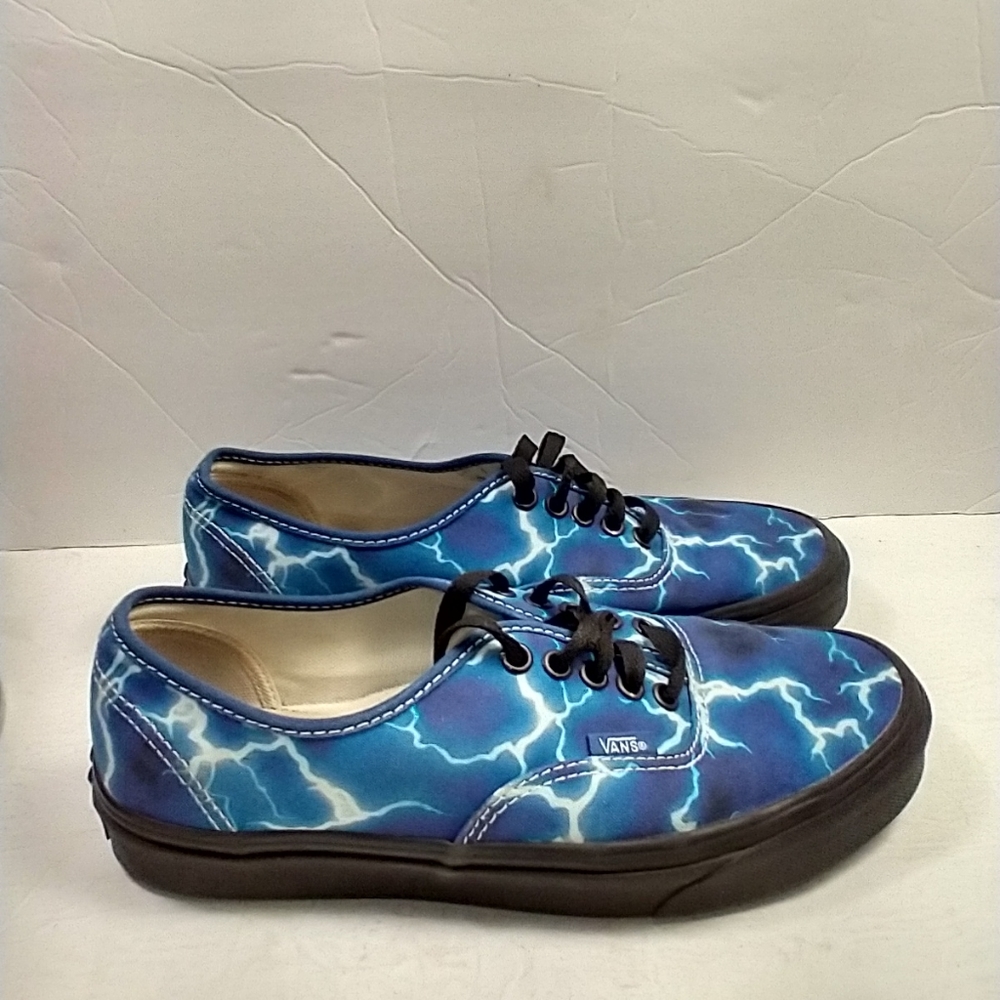 Vans Lightning Blue Canvas Low Top Skateboard Sneakers Shoes Women's sz 9